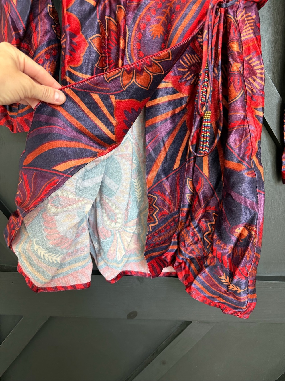 FARM Rio Macaw Arabesque Mini Wrap Dress, Size Small - Picture 7 of 10
